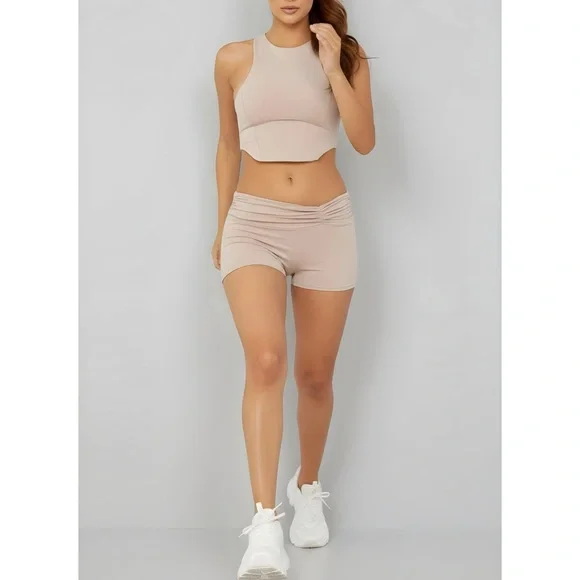 ARE YOU AM I Calla Shorts, Nude, Small